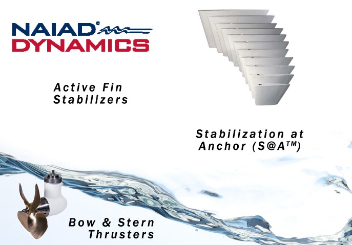 Naiad Dynamics thrusters, stabilization at anchor